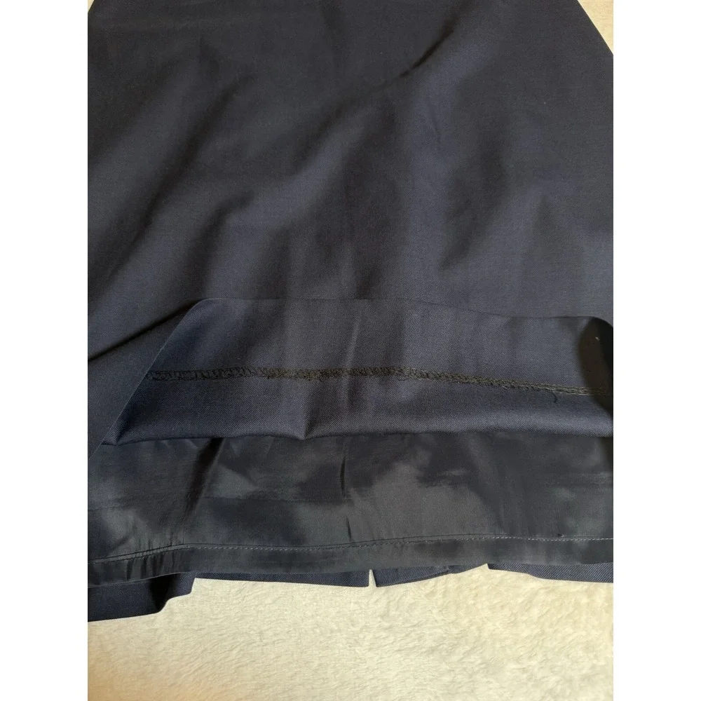 J.CREW Women's Monday Dress Lined Solid 100% Blue Wool Ruffle Sheath Career Sz 8 - Picture 16 of 16